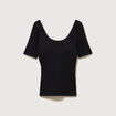 T-shirt ajust&eacute; avec brassi&egrave;re int&eacute;gr&eacute;e noir femme