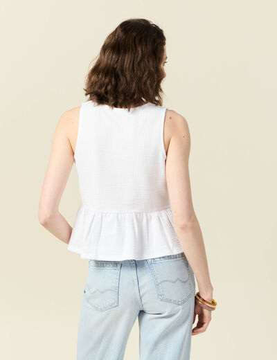 Blouse sans manches blanc femme