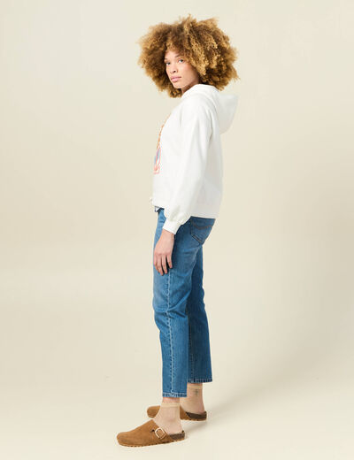 Sweat à capuche ecru femme