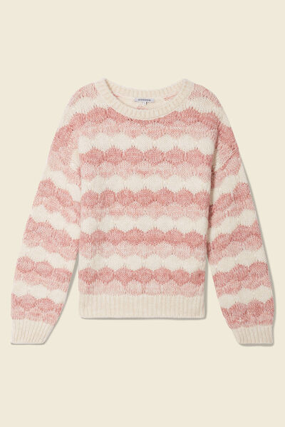 Pull manches longues rouge clair femme