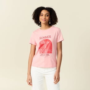 t shirt manches courtes rose femme T-shirt manches courtes rose femme