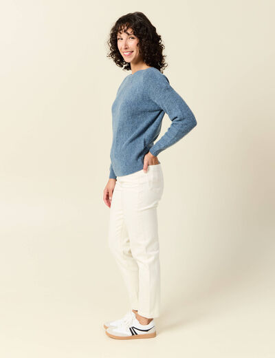 Pull manches longues bleu clair femme