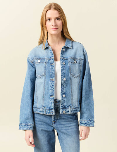 Veste oversize en jean denim used femme