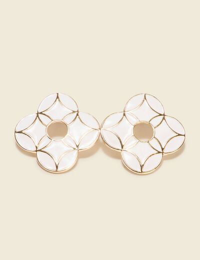 Boucles d'oreilles ecru femme