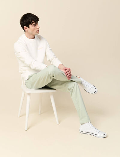 Pantalon slim Instinct chino vert clair homme