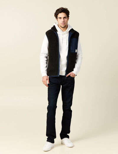 Jeans straight 5 poches denim blue black homme