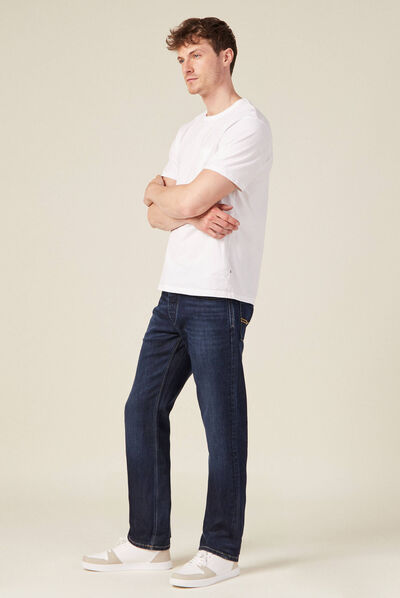 Jeans regular 5 poches denim brut homme