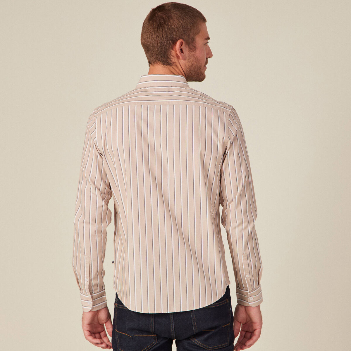 Chemise éco-responsable beige homme