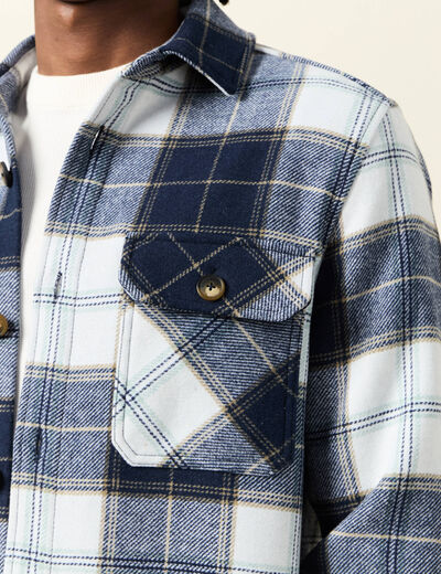 Surchemise manches longues bleu marine homme
