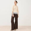 Pull col bateau manches courtes ivoire femme
