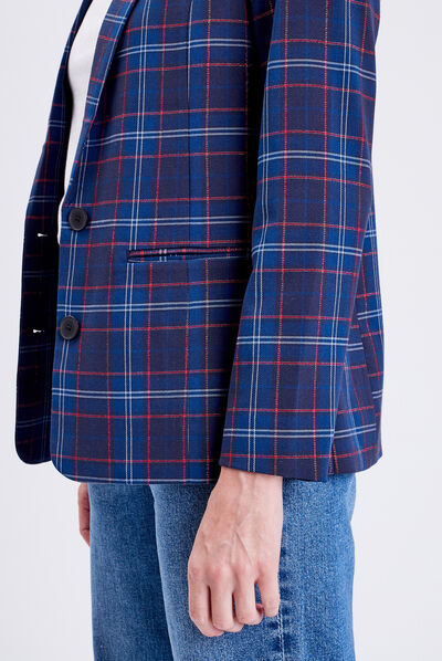 Veste esprit blazer droite bleu marine femme
