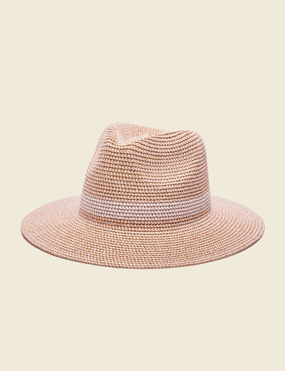 Chapeau fils métallisés beige femme