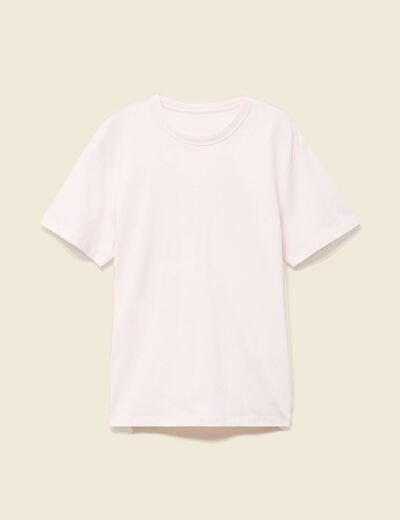 T-shirt en coton manches courtes rose clair homme