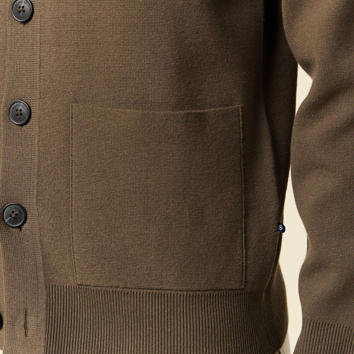 Gilet manches longues vert kaki homme