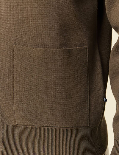 Gilet manches longues vert kaki homme