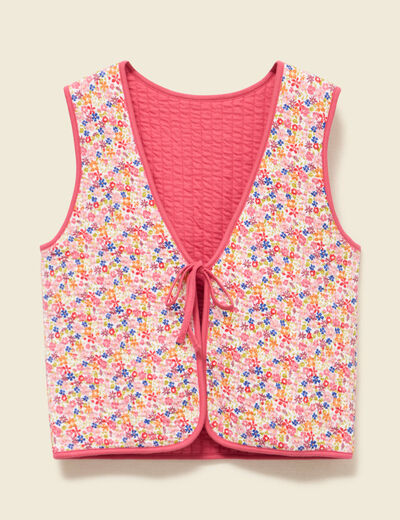 Gilet r&eacute;versible droit sans manches multicolore femme