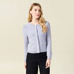 Gilet manches longues col rond bleu marine femme