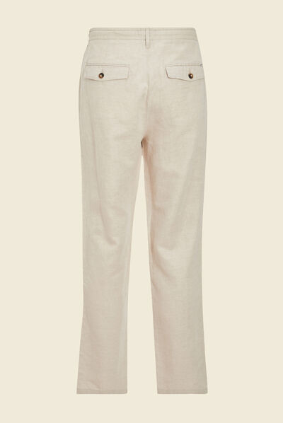 Pantalon chino à coulisse ecru homme