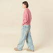 Pull col rond manches longues mauve femme