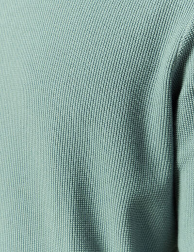 Pull fin col rond manches longues bleu gris homme