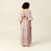 Robe longue évasée ivoire femme