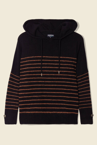 Pull manches longues noir femme