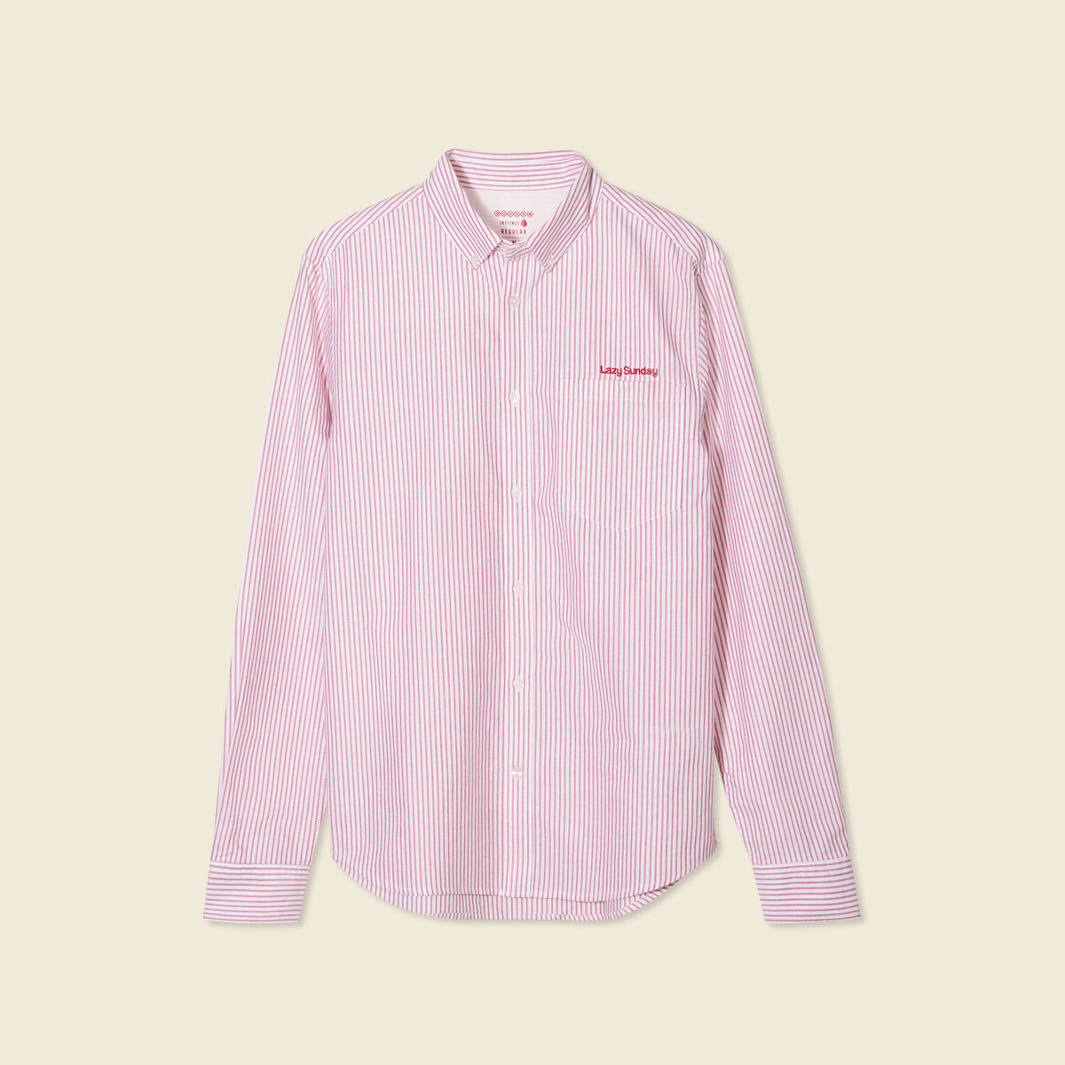 Chemise manches longues rouge foncé homme