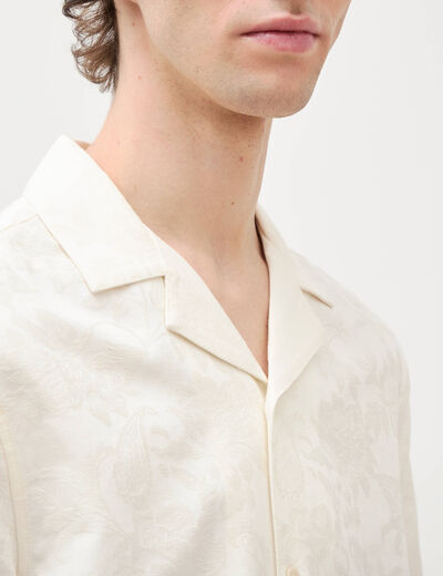 Chemise boyfriend manches courtes ecru homme