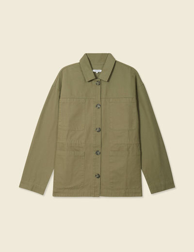 Surchemise oversize vert kaki femme