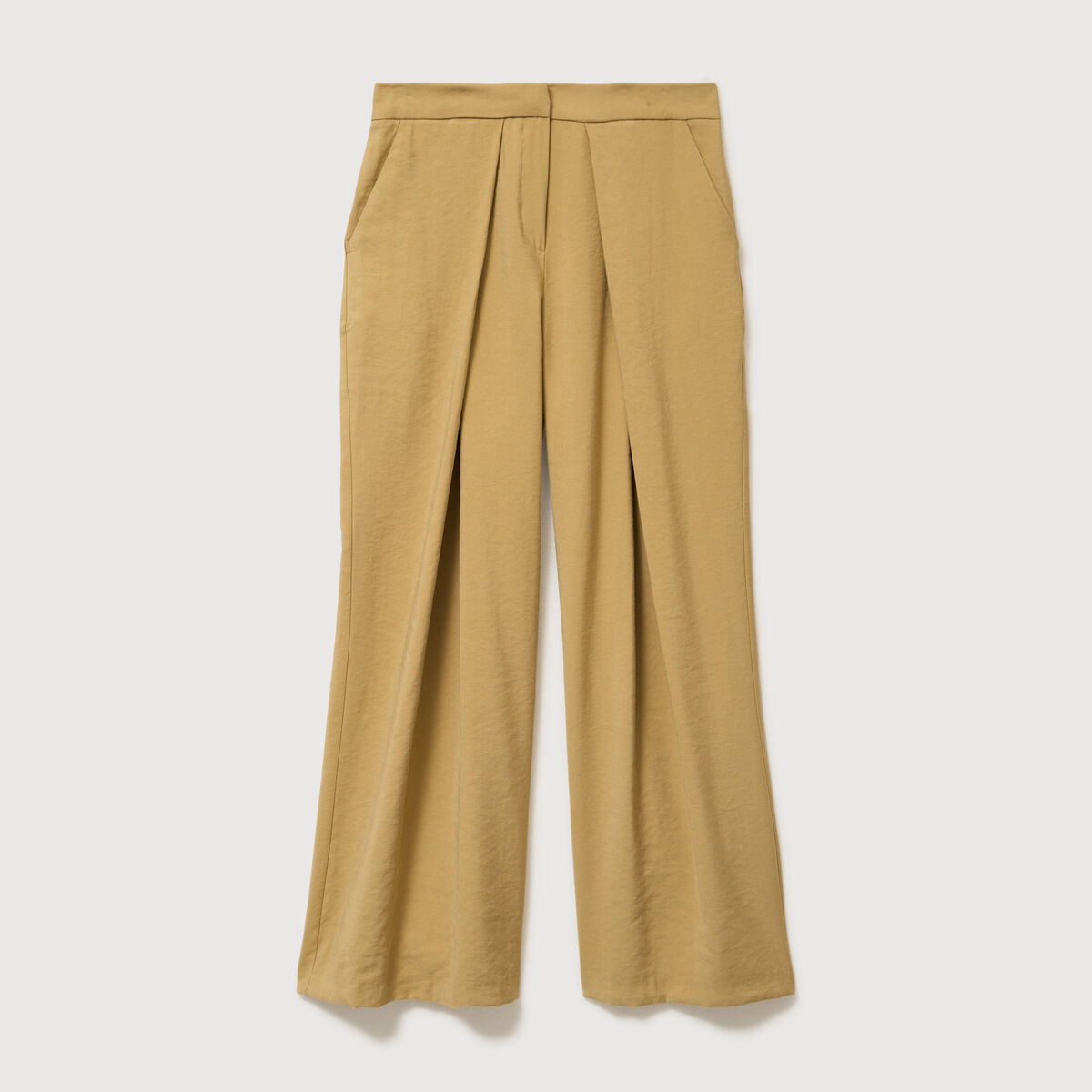 Pantalon loose taille standard camel femme