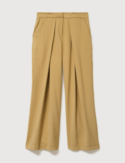Pantalon loose taille standard camel femme