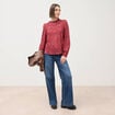 Jeans large taille haute denim stone femme