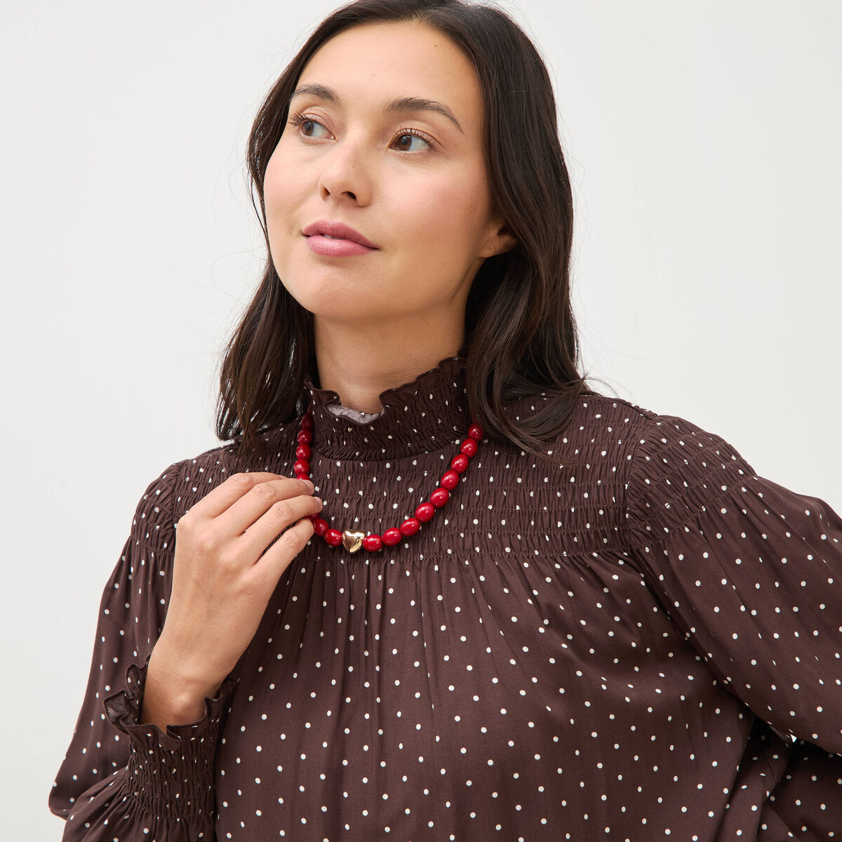 Collier rouge femme