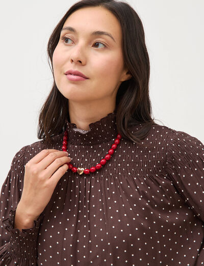 Collier rouge femme