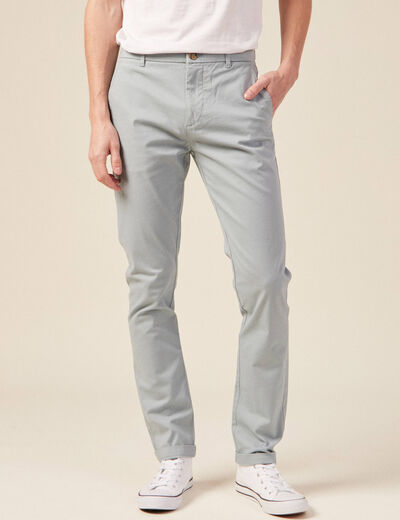 Pantalon slim Instinct chino bleu gris homme