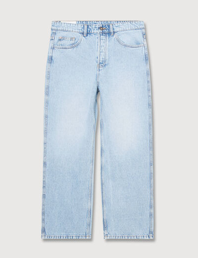 Jeans large 5 poches longueur 32 denim snow bleach homme
