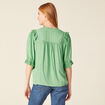 Chemise manches 3/4 vert clair femme