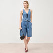 Bermuda jeans large taille haute denim used femme