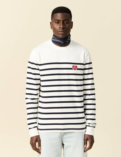 T-shirt manches longues ecru homme