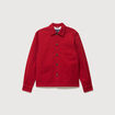 Surchemise droite en coton rouge fonc&eacute; homme