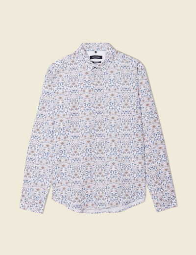 Chemise &agrave; manches longues blanc homme