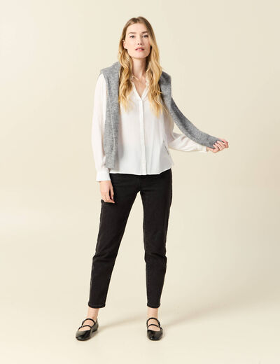 Chemise manches longues ecru femme