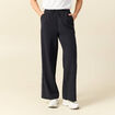Pantalon taille haute bleu marine femme