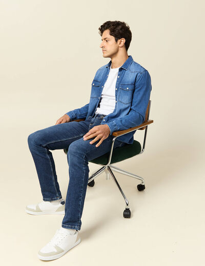 Jeans straight homme used L34 denim brut homme
