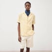 Chemise print&eacute;e manches courtes jaune paille homme