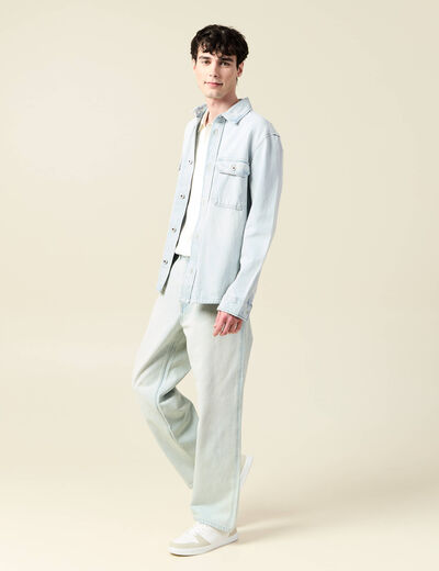 Polo cintré manches courtes ecru homme