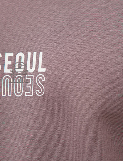 Sweat col rond manches longues mauve homme