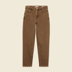Jeans mom 7/8ème marron foncé femme