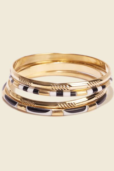 Lot 4 bracelets en métal couleur or femme