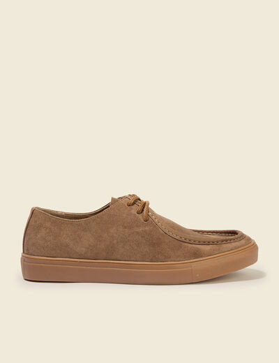 Mocassins &agrave; lacets marron homme